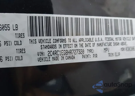 2017 Chrysler Pacifica Touring-L Plus из США, поврежденный, VIN 2C4RC1EG8HR727320